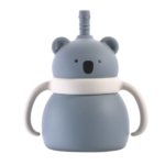 Silicone Baby Sippy Cup with Straw - Dark blue koala